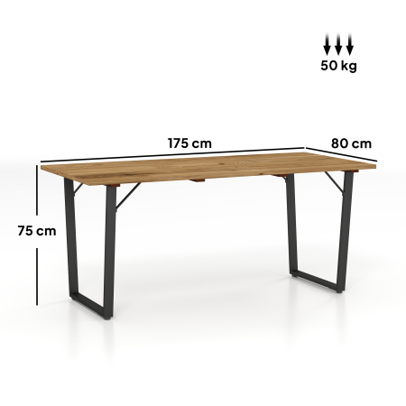  Masa de Gradina pentru 6 Persoane cu Orificiu pentru Umbrela, 175x80x75 cm, Maro [2]