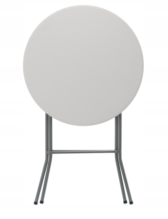 Masa gradina pliabila rotunda 80 cm, blat HDPE rezistent intemperii, cadru otel, D80xH110 cm, alb [2]