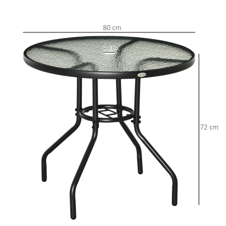  Masa de Gradina Rotunda cu Orificiu, 80cm, Neagra [2]