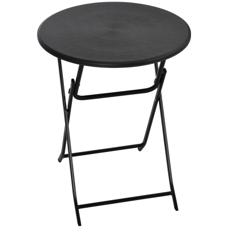 Gradina & balcon -  Masa de Gradina Rotunda si Pliabila din Otel si HDPE, Ø60x73 cm, Gri inchis