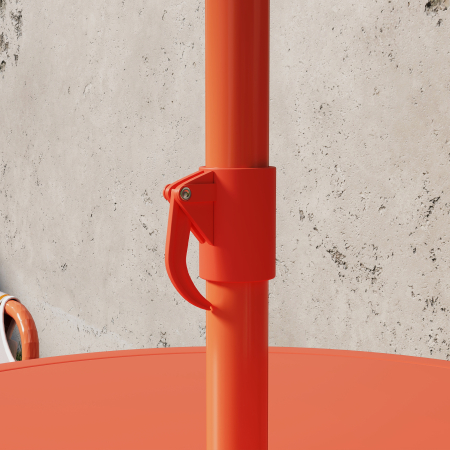  Masa de Picnic pentru Copii, Set Masa si Scaune cu 2 Scaune Pliabile si Umbrela Detasabila, Tematica Jungla, Mobilier de Exterior pentru Gradina, Patio, Portocaliu [7]