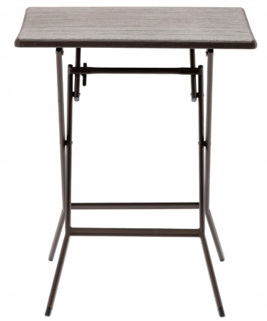 Masa de plastic pliabila, pentru gradina sau balcon, 62x62x73cm, maro imitatie lemn [4]