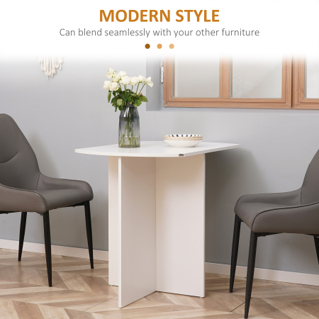  Masa de pranz pliabila pentru economisirea spatiului, masa de bucatarie si sufragerie din lemn 90x60x74cm, alb [3]