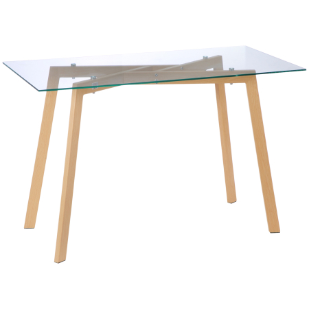 Bucatarie -  Masa de sufragerie dreptunghiulara pentru max 4 persoane, din otel cu blat din sticla securizata, pentru bucatarie, sufragerie 120x60x76cm