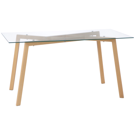 Bucatarie -  Masa de sufragerie dreptunghiulara pentru max 4 persoane, din otel cu blat din sticla securizata, pentru bucatarie, sufragerie si living, 150x75x76 cm