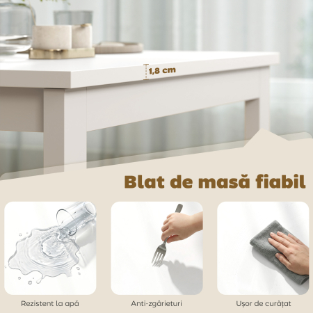  Masa de Sufragerie Extensibila 80-120 cm pentru 4-6 Persoane, Masa Economisitoare de Spatiu cu Extensie Glisanta, Natural [5]
