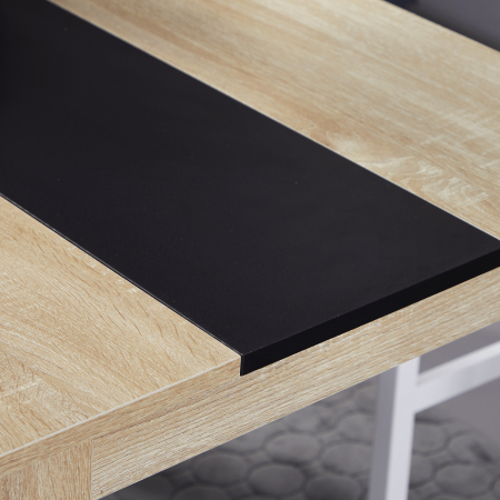  Masa de sufragerie moderna din lemn pentru 4-6 persoane, 120x69x75cm, culoare negru si lemn [7]