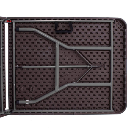 Masa dreptunghiulara pliabila multifunctionala, 1.8 m x 0.75 m x 0.75 m, imitatie ratan, maro [7]