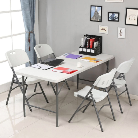 Masa dreptunghiulara pliabila multifunctionala, 120x75x60cm, alba [6]
