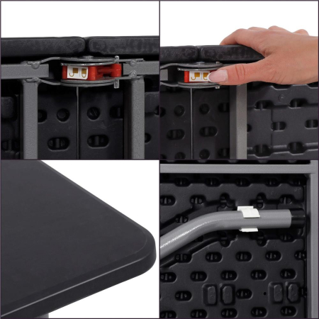 Masa dreptunghiulara pliabila multifunctionala, 180x75x75cm, neagra [10]