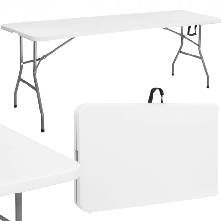 Masa dreptunghiulara pliabila multifunctionala, 240x75x74 cm, alba [1]