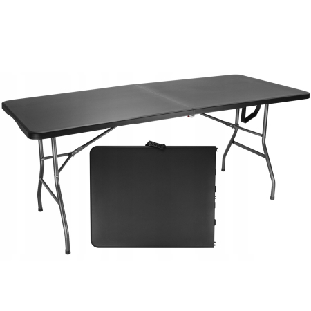 Gradina & balcon - Masa dreptunghiulara pliabila multifunctionala, pentru evenimente, 180x74x74cm, neagra