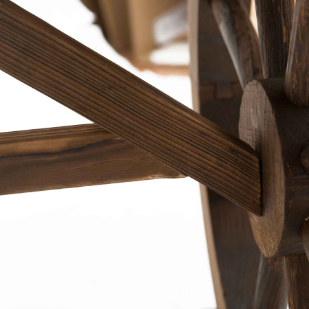  Masa Gradina Rustica din Lemn 110×60×65 cm - Cu Roti pentru Terasa [8]