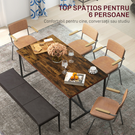  Masa Industriala 150×80 × 75 cm Lemn+Otel [3]