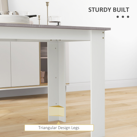  Masa Moderna de Dining pentru 4-6 Persoane 120x69x75 cm Gri si Alb [5]