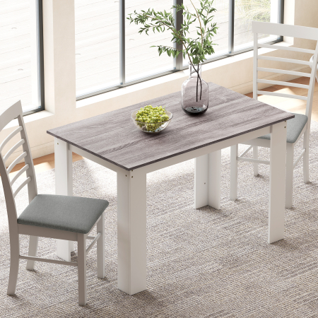  Masa Moderna de Dining pentru 4-6 Persoane 120x69x75 cm Gri si Alb [1]