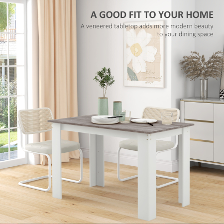  Masa Moderna de Dining pentru 4-6 Persoane 120x69x75 cm Gri si Alb [3]