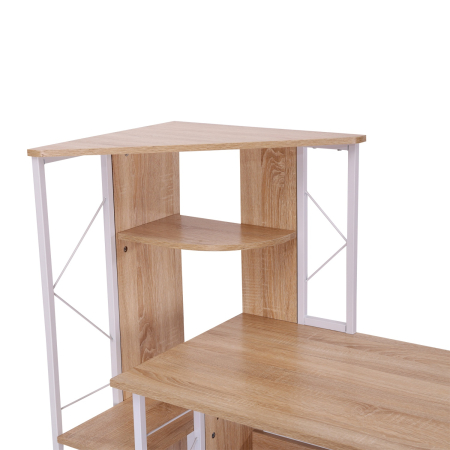  Masa pentru Computator Birou cu Raft 133 x 55 x 123cm [8]