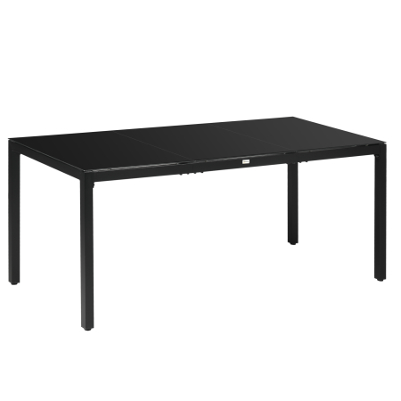 Mese gradina -  Masa pentru exterior cu 8 locuri, Masa dreptunghiulara din aluminiu pentru gradina, cu blat din sticla securizata, negru
