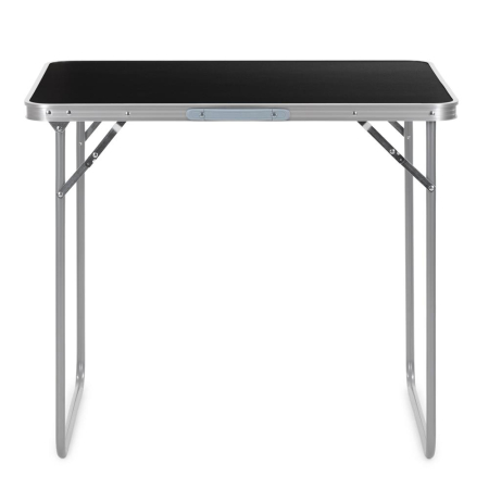 Masa pliabila camping cu maner transport, blat MDF si cadru aluminiu, 80x60x70 cm, argintiu si negru [19]