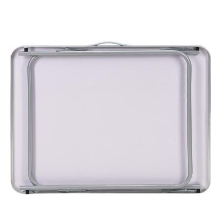 Masa pliabila camping cu maner transport, blat MDF si cadru aluminiu, 80x60x70 cm, argintiu si negru [15]