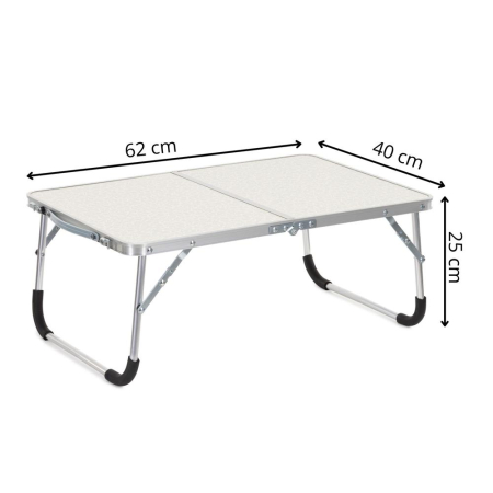 Masa pliabila camping sau picnic joasa cu maner transport, blat MDF si cadru aluminiu, 62x40x25 cm, gri [19]