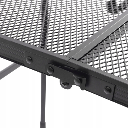 Masa pliabila metalica pentru gradina sau drumetie, 80x40x66cm, inaltime reglabila, neagra [5]