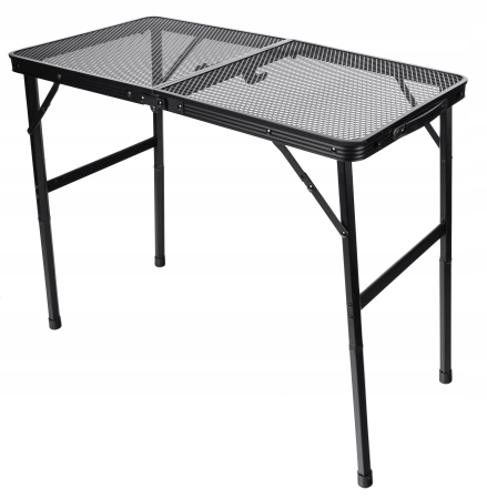Masa pliabila metalica pentru gradina sau drumetie, 80x40x66cm, inaltime reglabila, neagra [6]