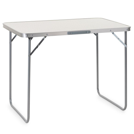 Gradina & balcon - Masa pliabila pentru camping, cu maner transport, blat MDF si cadru aluminiu, 90x60x70 cm, gri