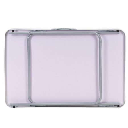 Masa pliabila pentru camping, cu maner transport, blat MDF si cadru aluminiu, 90x60x70 cm, gri [18]