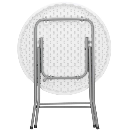 Masa pliabila rotunda pentru gradina sau catering 75x80 cm, HDPE si metal, alb [15]