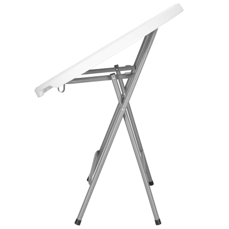 Masa pliabila rotunda pentru gradina sau catering 75x80 cm, HDPE si metal, alb [7]