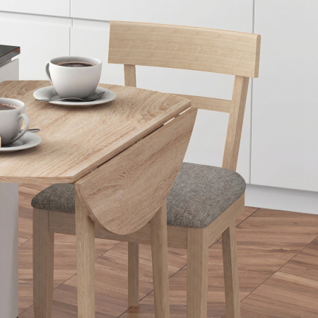  Masa Plianta Rotunda, Design economisire spatiu, natur Bucatarie Mica, Natur [8]
