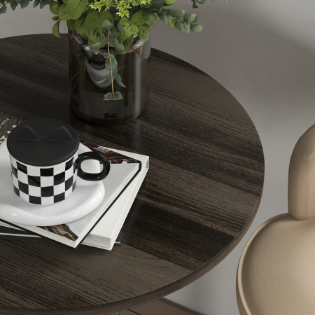  Masa reglabila pentru bar cu blat pivotant 360°, Nuc [7]