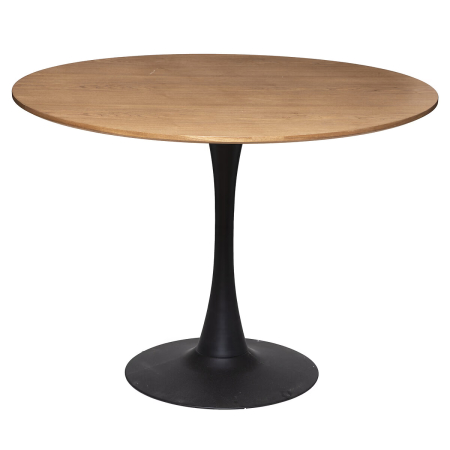 Mobila - Masa rotunda Atmosphera Elias, 102x74 cm, MDF si metal, negru si stejar