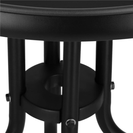 Masa rotunda pentru gradina sau balcon, blat din sticla securizata fumurie, 60 x 70 cm, negru [21]