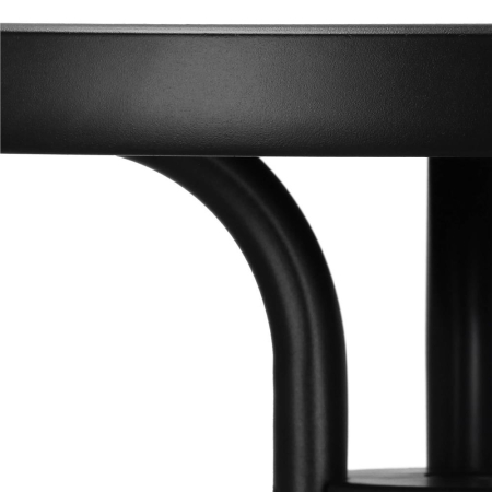Masa rotunda pentru gradina sau balcon, blat din sticla securizata fumurie, 60 x 70 cm, negru [20]