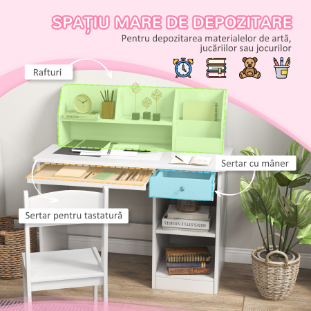  Masa & Scaun Birou Lemn - Copii 5-8 Ani, Stil scolar [3]