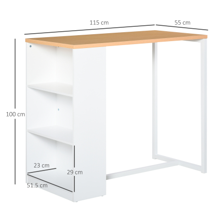  masa tip bar, pentru bucatarie, 115x55x100cm, alb [2]