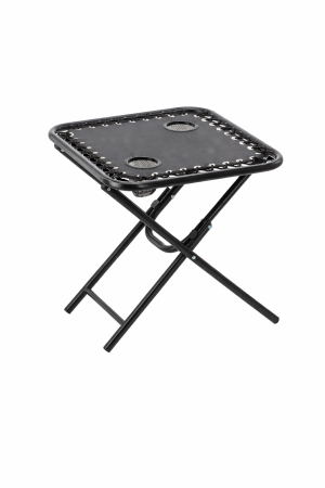 Masa turistica pliabila camping 2 suporturi pahare metalica, 50x50x50 cm, compacta, negru [1]