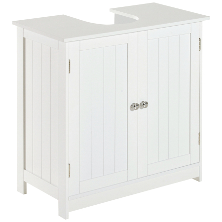 Mobilier pentru baie -  Masca Chiuveta Baie - MDF Alb, 2 Usi, 60×30×60 cm