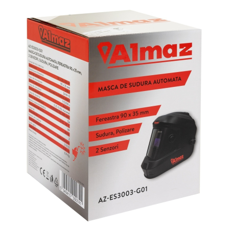 Masca De Sudura Almaz AZ-ES3003-G01, Automata, Fereastra 90X35mm, 2 Senzori, Sudura, Polizare [3]