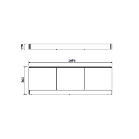 Masca frontala cada Cersanit Smart, 170 cm, cu depozitare, alb [1]