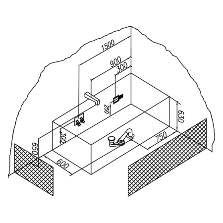 Masca laterala, Kolpasan, 75 cm, acril, alb [1]