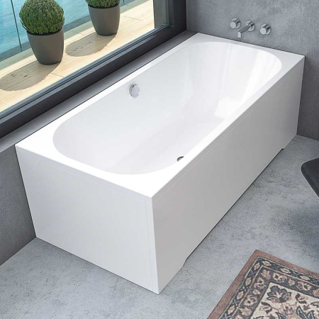 Cazi baie - Masca laterala, Kolpasan, 85 cm, acril, alb