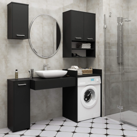 Masca pentru masina de spalat cu polita, PAL laminat, 64x50x98 cm, negru [5]