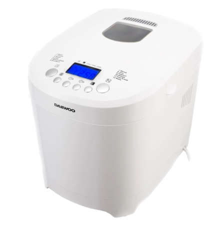 Electrocasnice - Masina de facut paine Daewoo DBM600W, 600 W, 900 grame, 12 programe, 2 grade rumenire, 1 programe principale, Alb