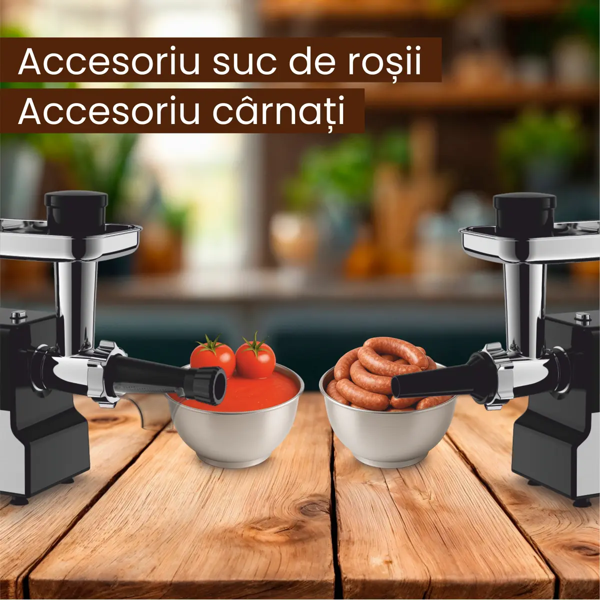 Masina de tocat Daewoo DMG2000DC, 2000 W, 2.5 kg/min, 3 site incluse, 1 viteze, 1 accesorii, functie reverse, Inox [3]