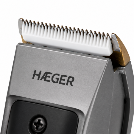 Masina de tuns HAEGER EXPERT TRIM , Uz profesional, Autonomie pana la 8 ore, Lame ceramice cu titan, Functionare cu sau fara fir, Incarcare rotativa 360 grade, Auriu [3]