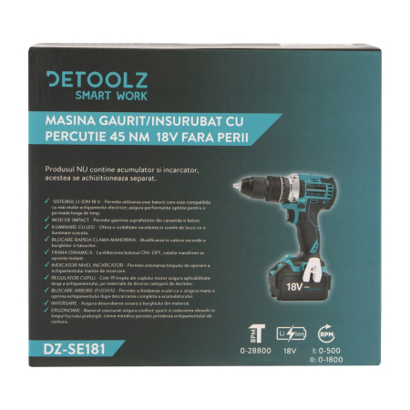 Masina gaurit/insurubat percutie 45Nm 18V fara perii [8]